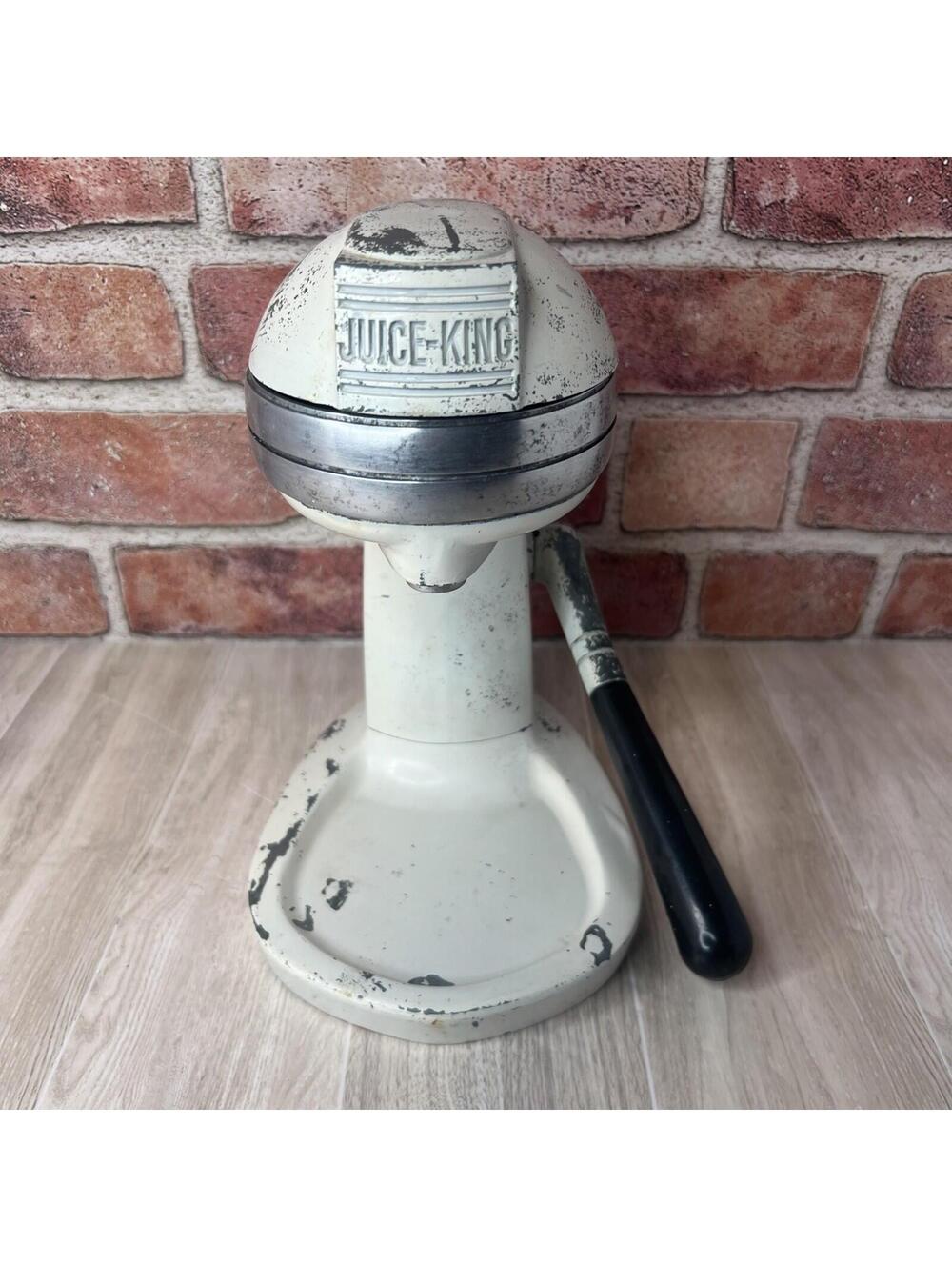 JUICE KING Citrus Juicer JK-30 White Chrome Vintage MCM Retro Kitchen Decor
